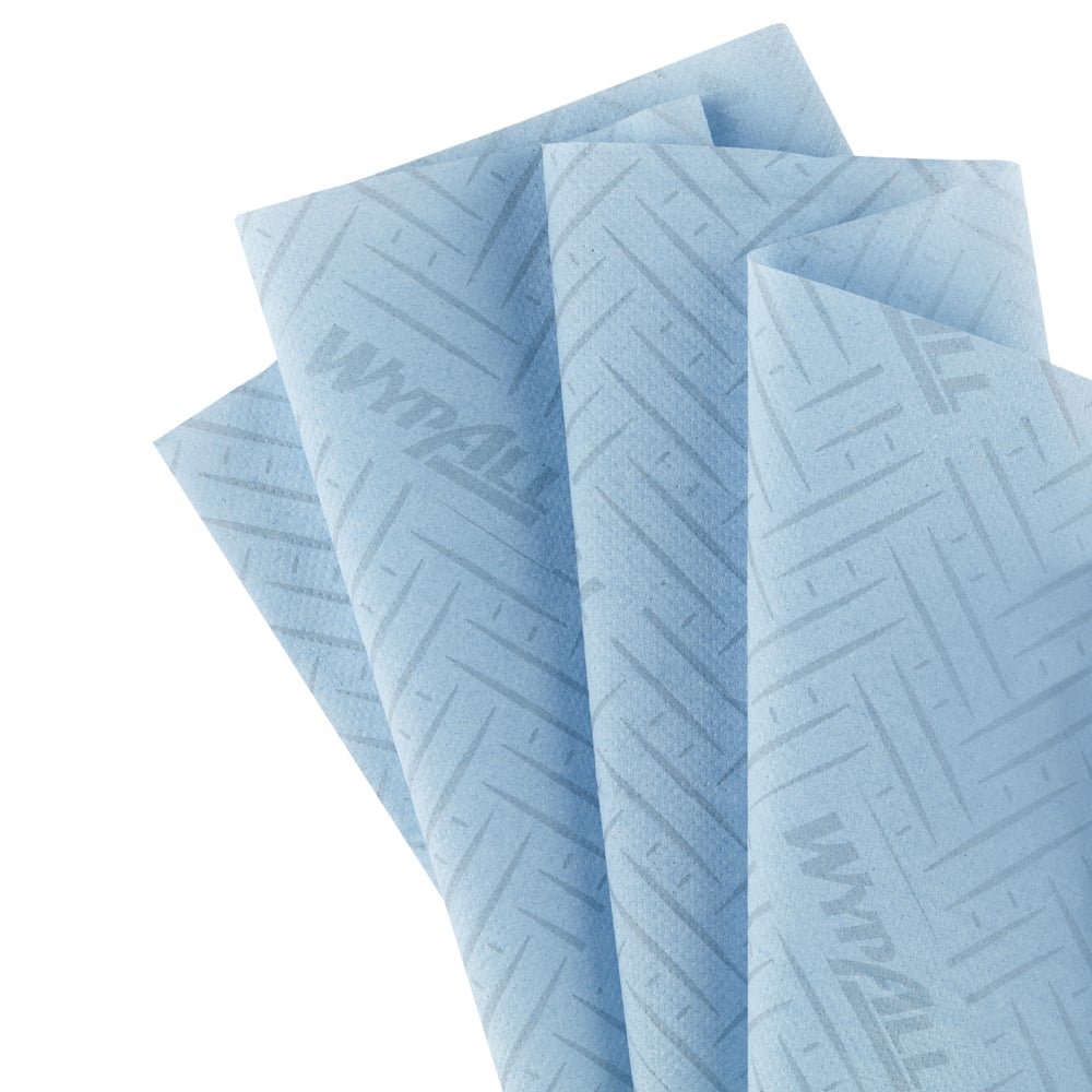 A Sheet of Blue 6220 WypAll Paper Hand Towel