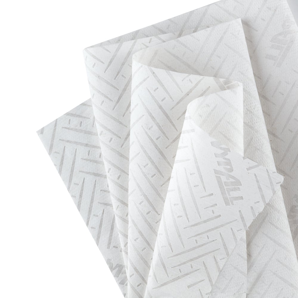 A Single White 6222 WypAll L10 Paper Hand Towel Roll Sheet