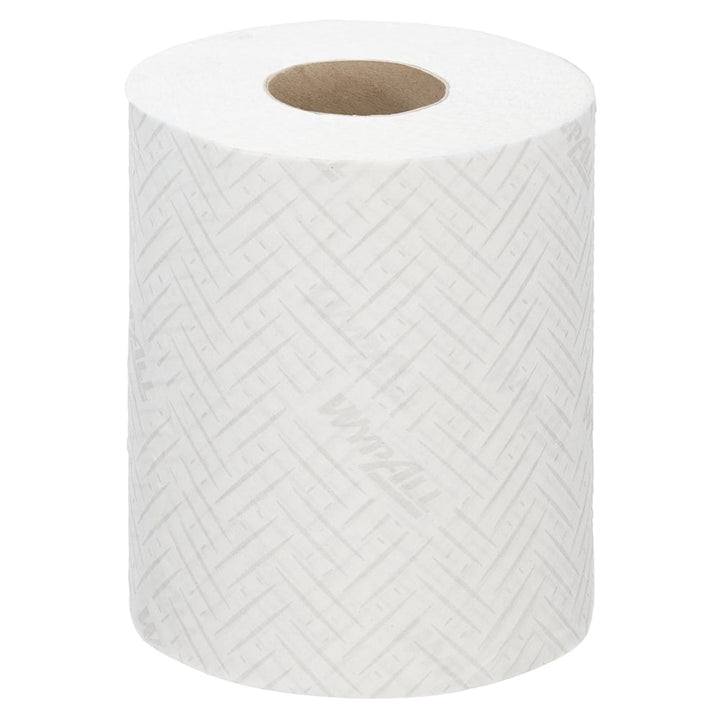 A Single White 6222 WypAll L10 Paper Hand Towel Roll