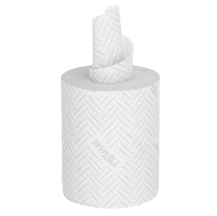 A Single White 6222 WypAll L10 Paper Hand Towel Roll