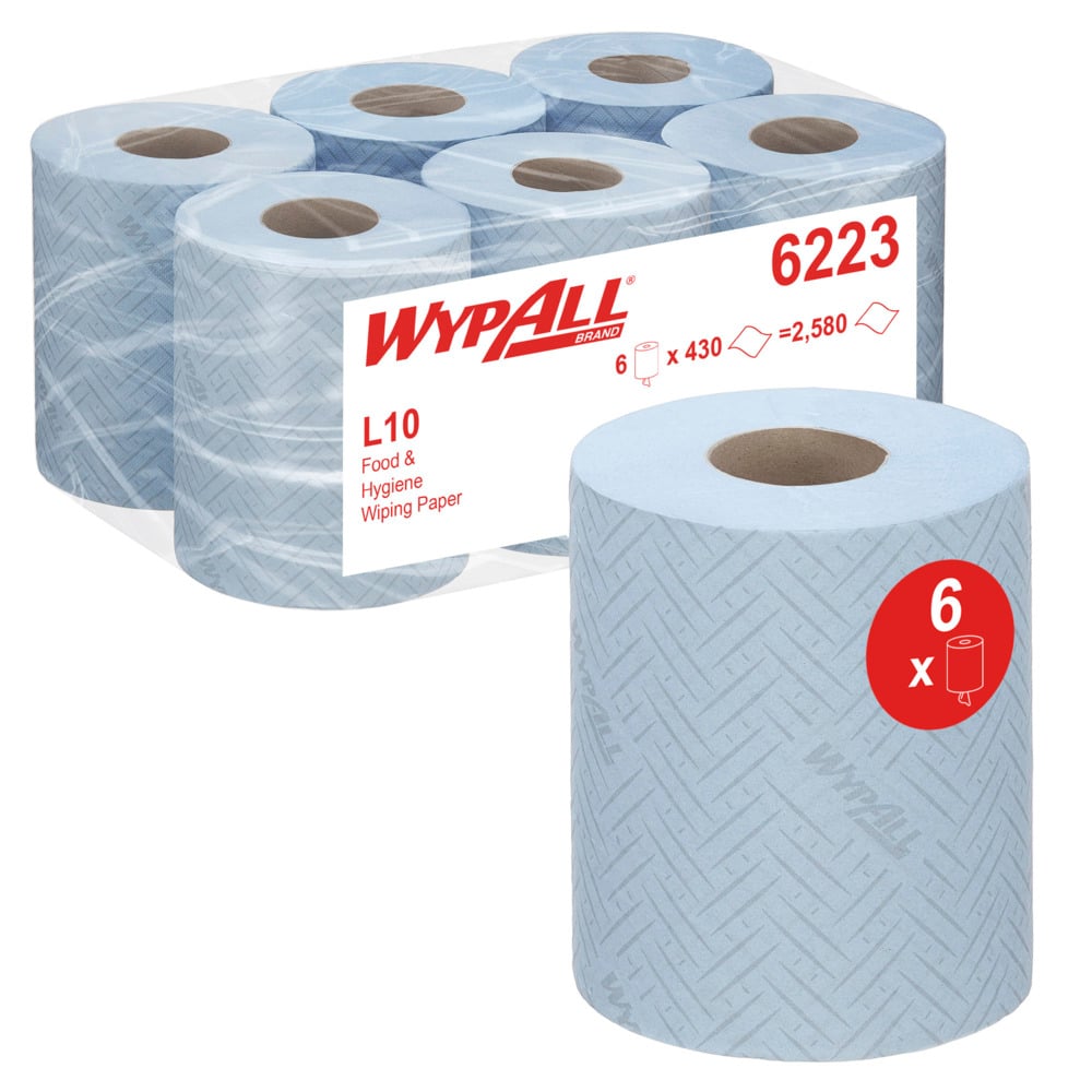 A Case of Blue 6223 WypAll L10 Paper Hand Towel Rolls