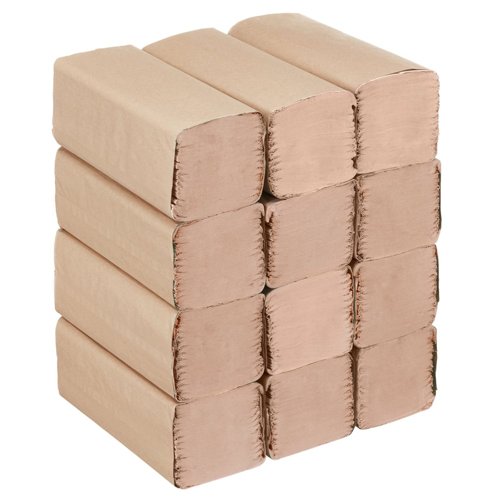 A Stack of Multiple Brown 6832 Paper Hand Towels