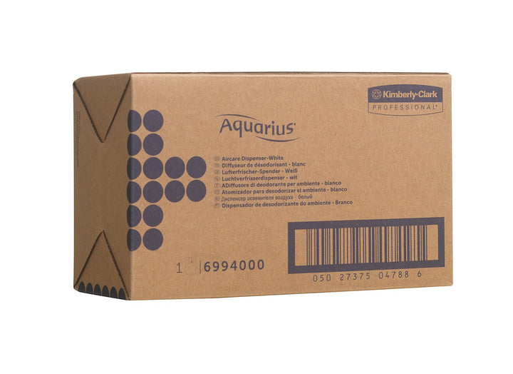 A Brown and Blue 6994 Aquarius White Air Care Dispenser Box