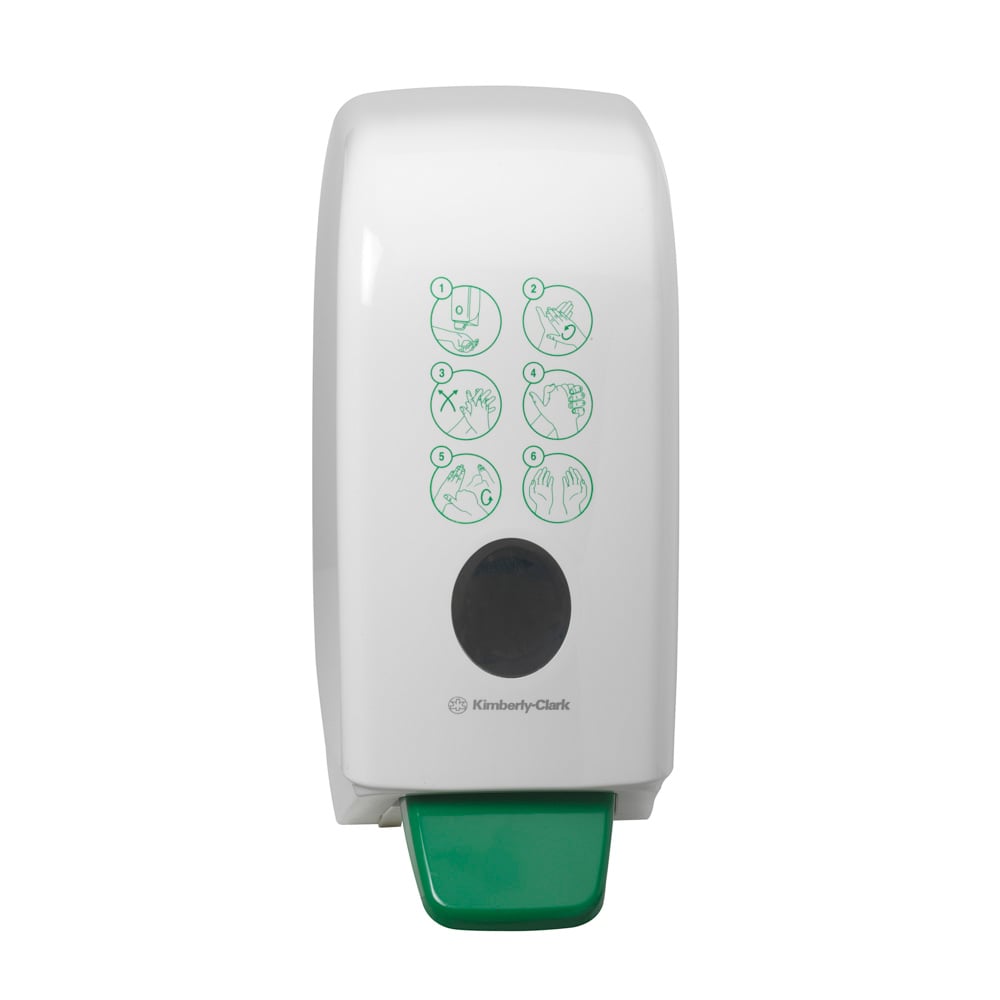 A Single White and Green 7134 Kimberly Clark Hand Moisturiser Dispenser