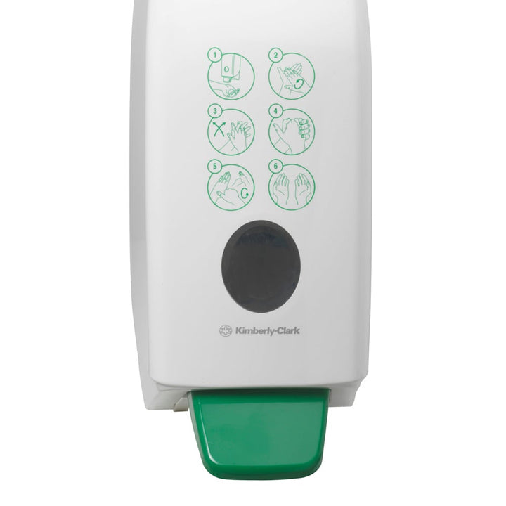 A Single White and Green 7134 Kimberly Clark Hand Moisturiser Dispenser