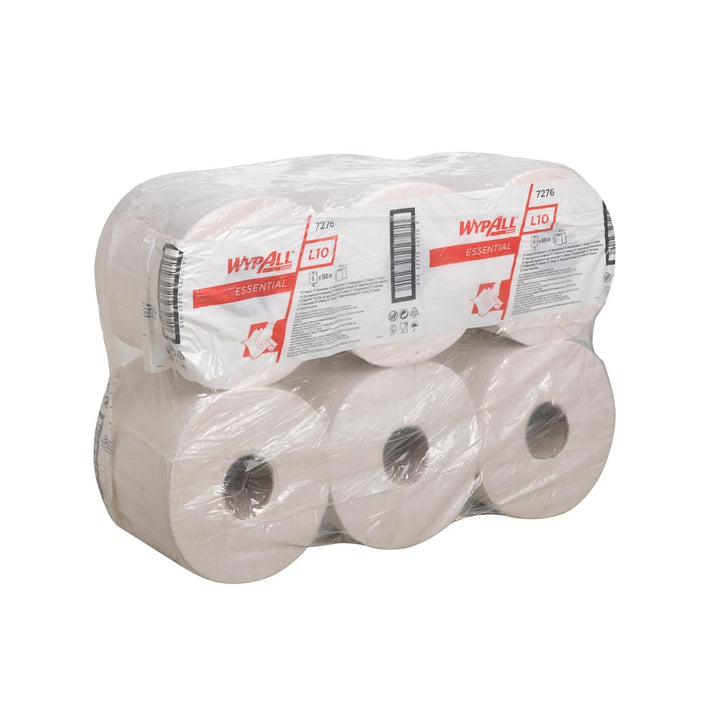 A Clear Case of White 7276 WypAll Paper Hand Towel Rolls