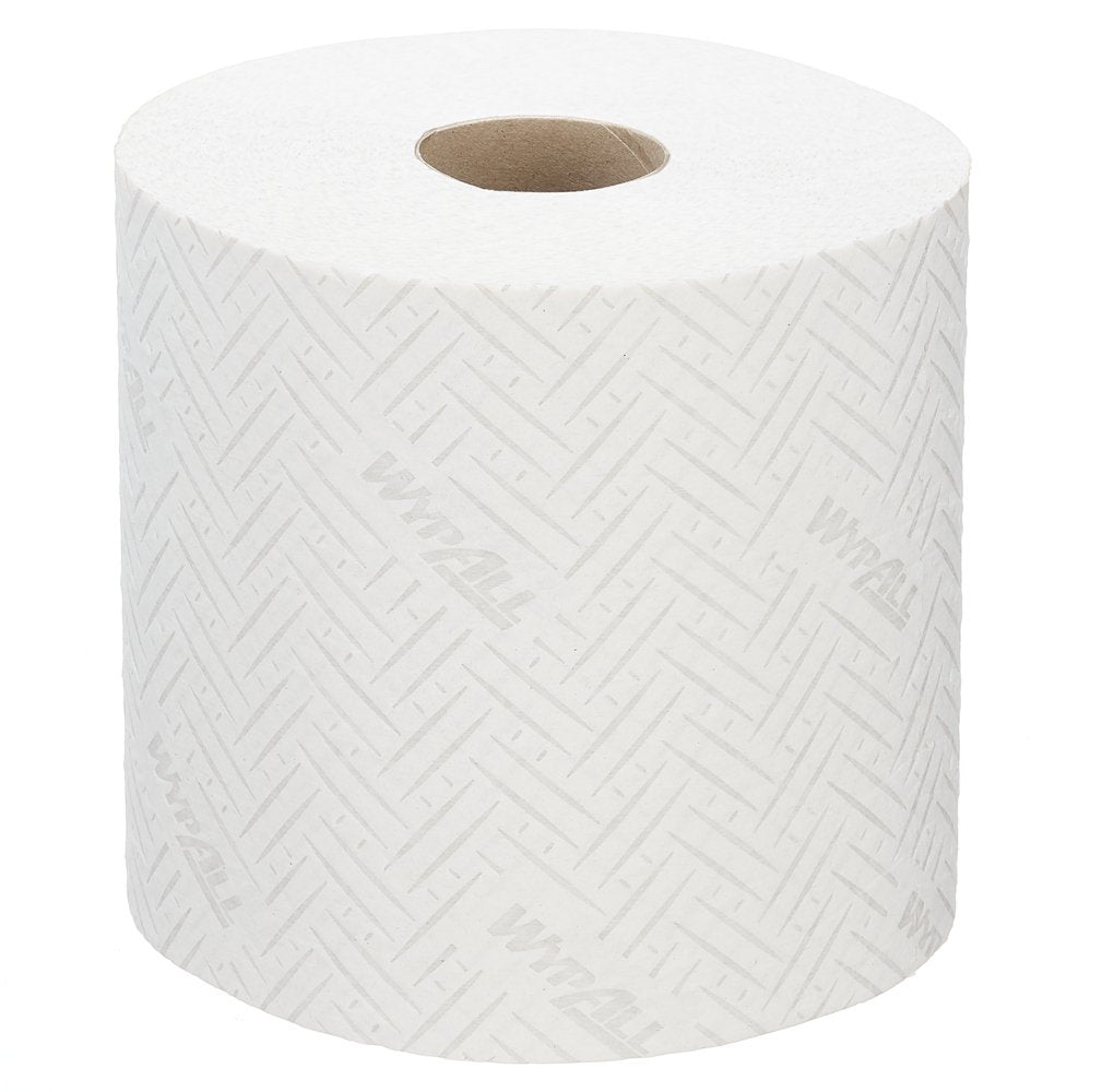 A Single White 7278 WypAll Paper Hand Towel Roll