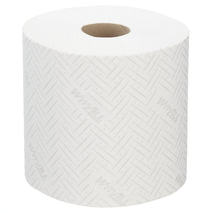 A Single White 7278 WypAll Paper Hand Towel Roll