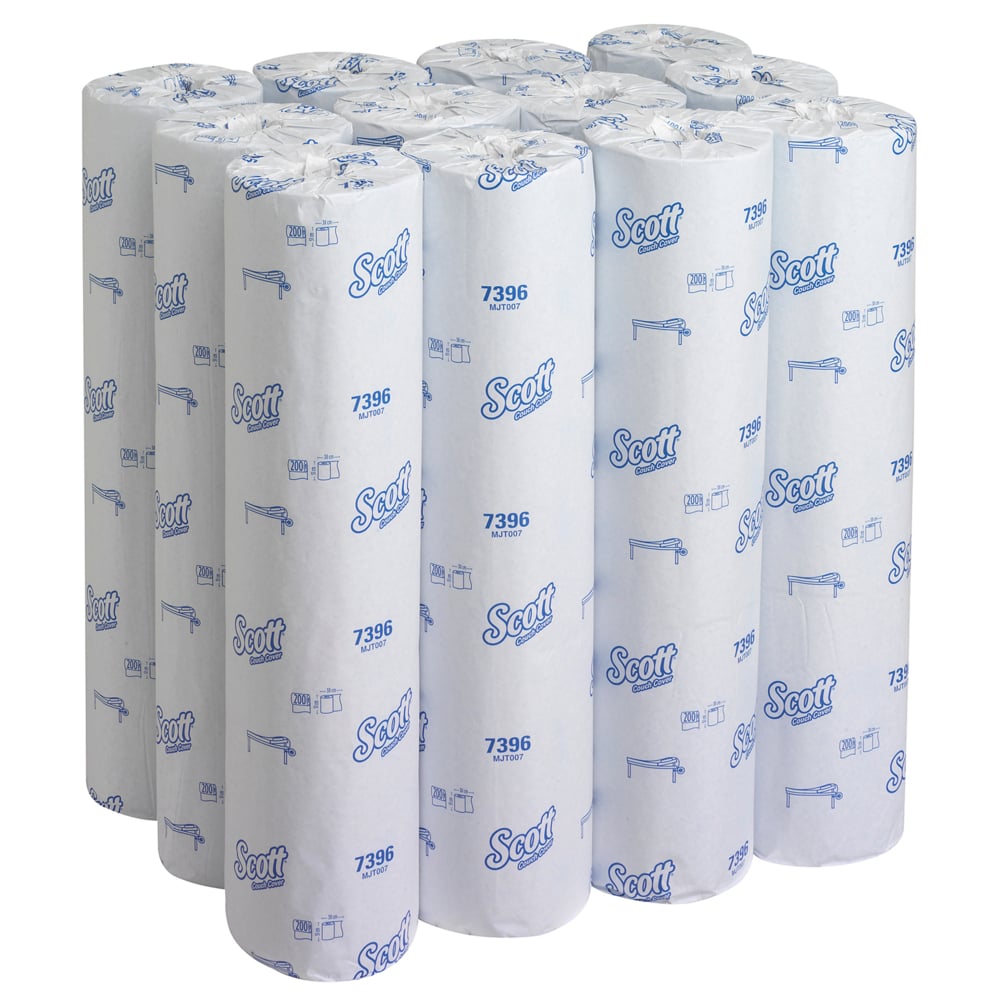 7396 Scott® Couch Cover (51W) - 12 Rolls x 200 Blue, 1 Ply Sheets