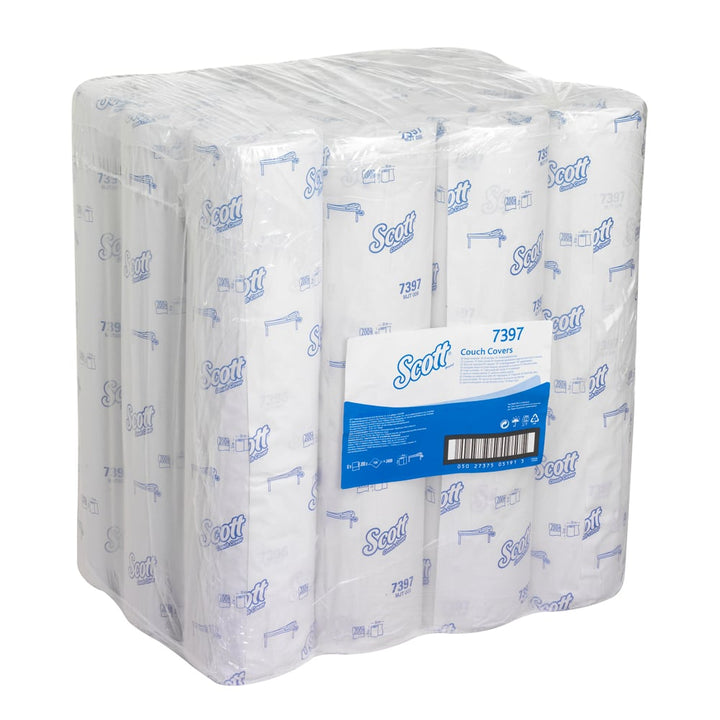 7397 Scott® Couch Cover (51W) - 12 Rolls x 200 White, 1 Ply Sheets