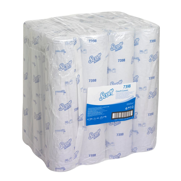 7398 Scott® Couch Cover (51W) - 12 Rolls x 140 Blue, 2 Ply Sheets