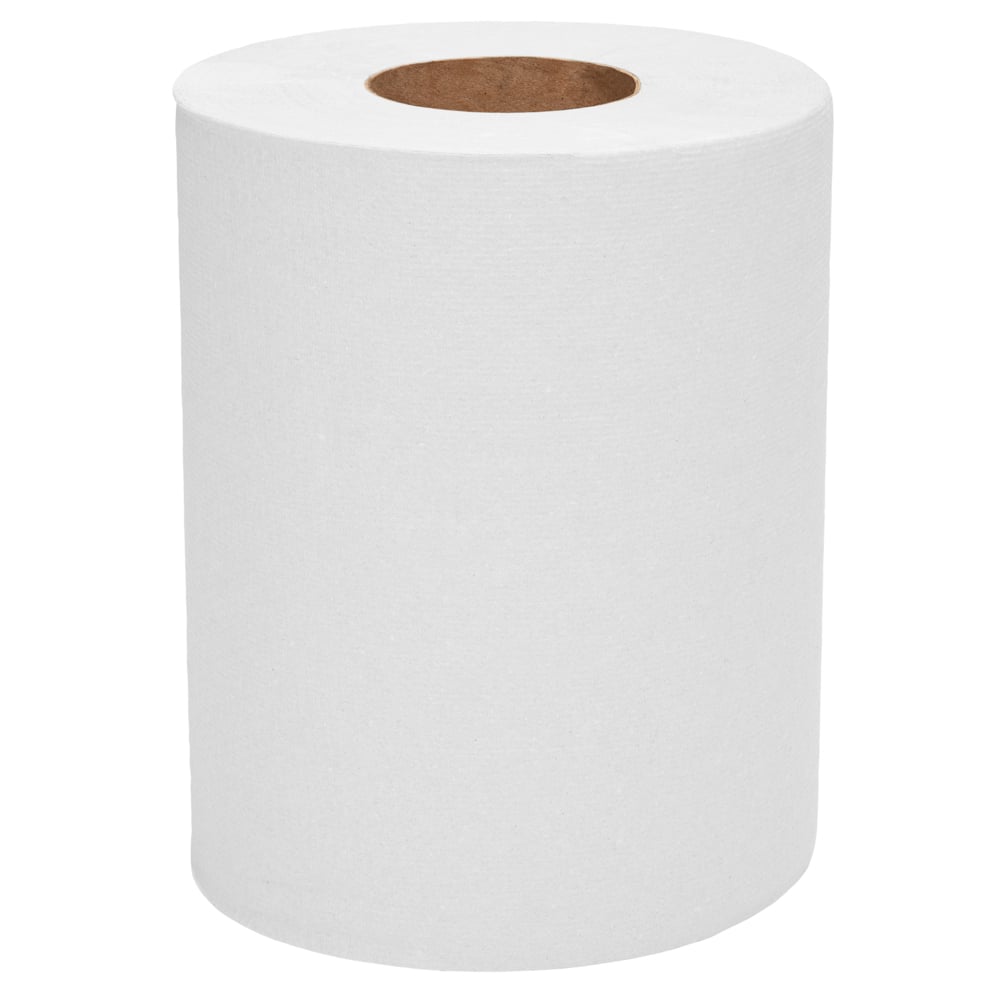 A Single White 7404 WyPall Paper Hand Towel Roll