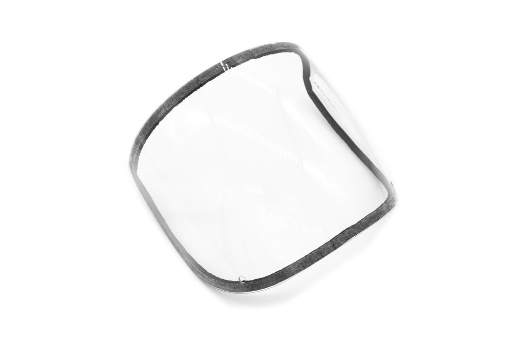 A Single Black Rimmed Clear PR05052SP PureFlo Fixed Visor Assembly