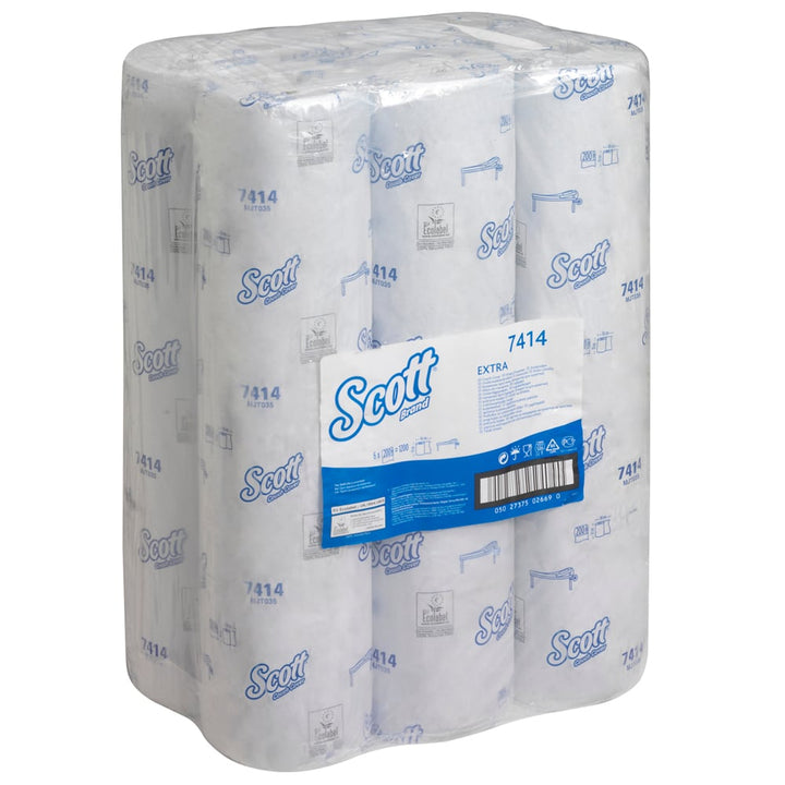 A White and Blue 12 Roll Multipack of 7414 Scott Extra Couch Covers