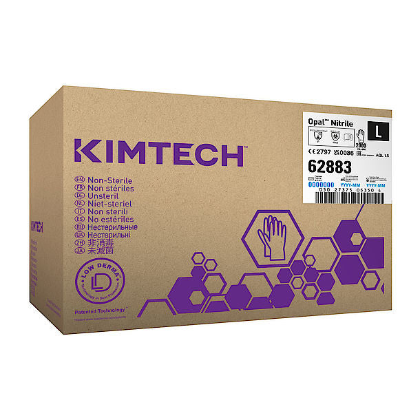 A Purple and Tan Coloured Case of Kimtech 62883 Opal Nitrile Gloves