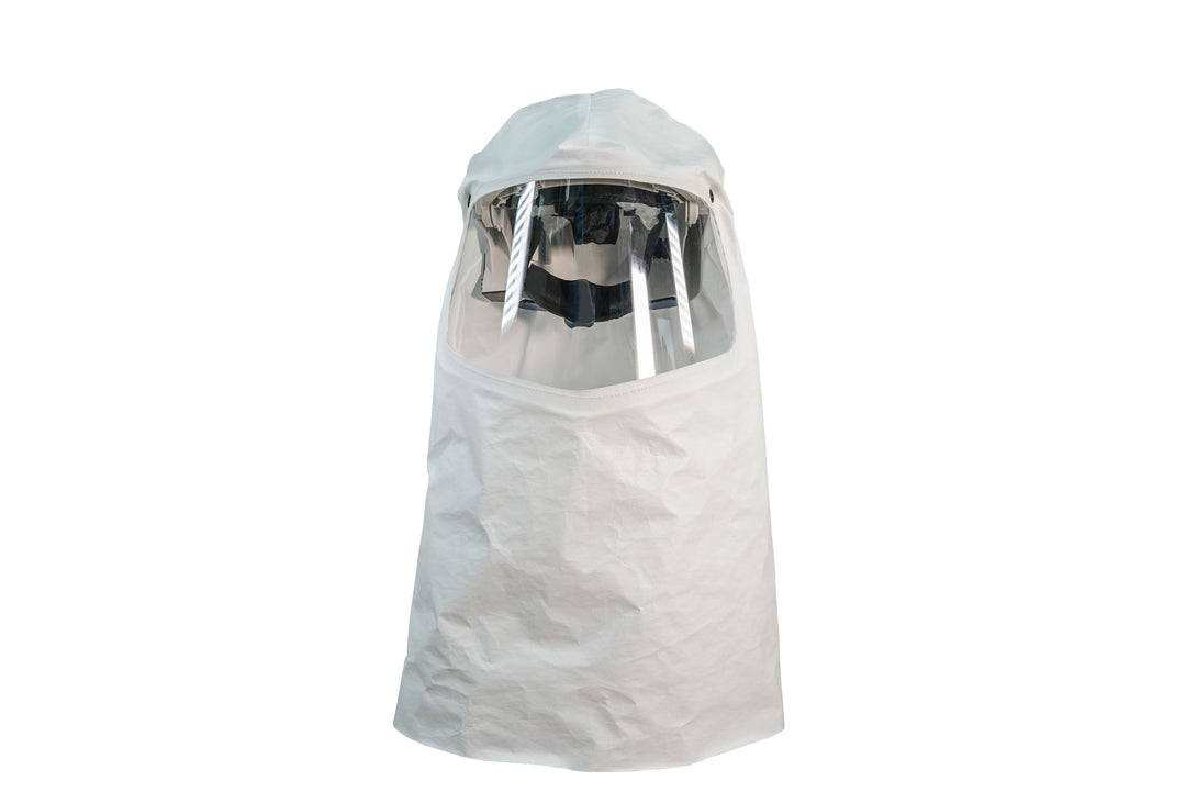 A White and Clear PF3000-F3NA-01 Full Respirator Hood